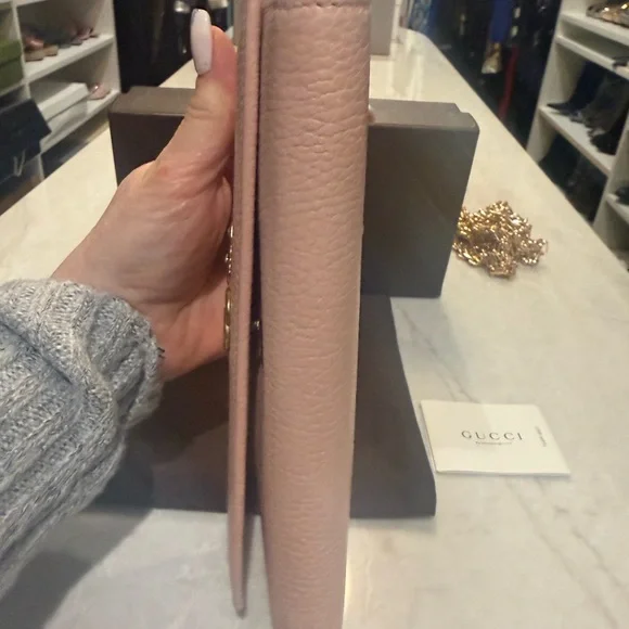 Gucci GG Marmont Gold Butterfly w/crystals wallet Pink (Rare) Like New box dust - Picture 13 of 15